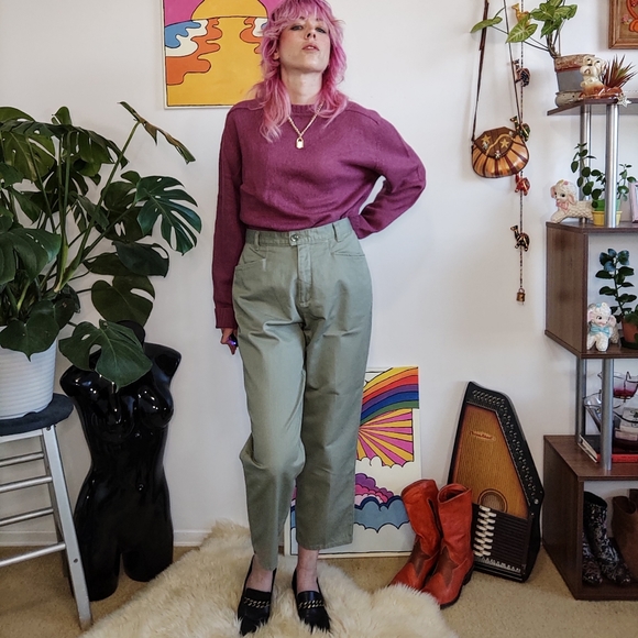 Vintage 80s Green Mom Jeans - Picture 2 of 10